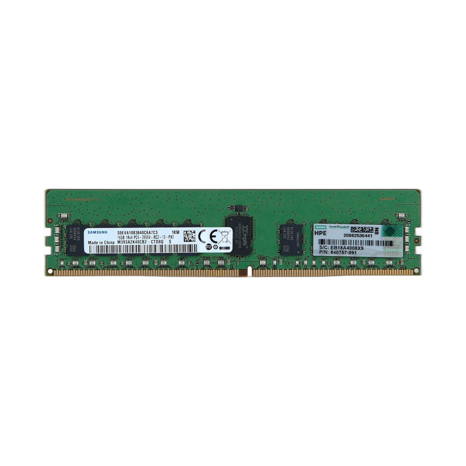 Hewlett Packard Enterprise 840757-091 HPE E 16GB (1*16GB) 1RX4 PC4-2666V-R DDR4