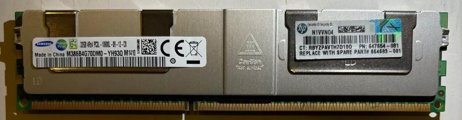 Samsung M386B4G70DM0-YH9Q Samsung M386B4G70DM0 32GB PC3L-12800L DDR3-1600 LRDIMM