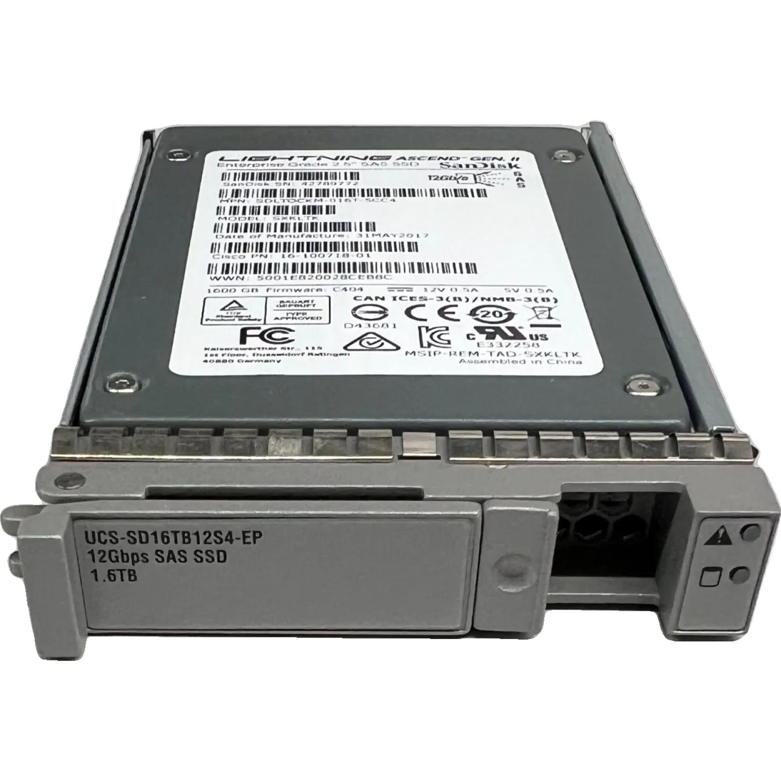 Cisco UCS-SD16TB12S4-EP 1.6TB 2.5 inch Ent. Performance 12G SAS SSD(10X  endurance)