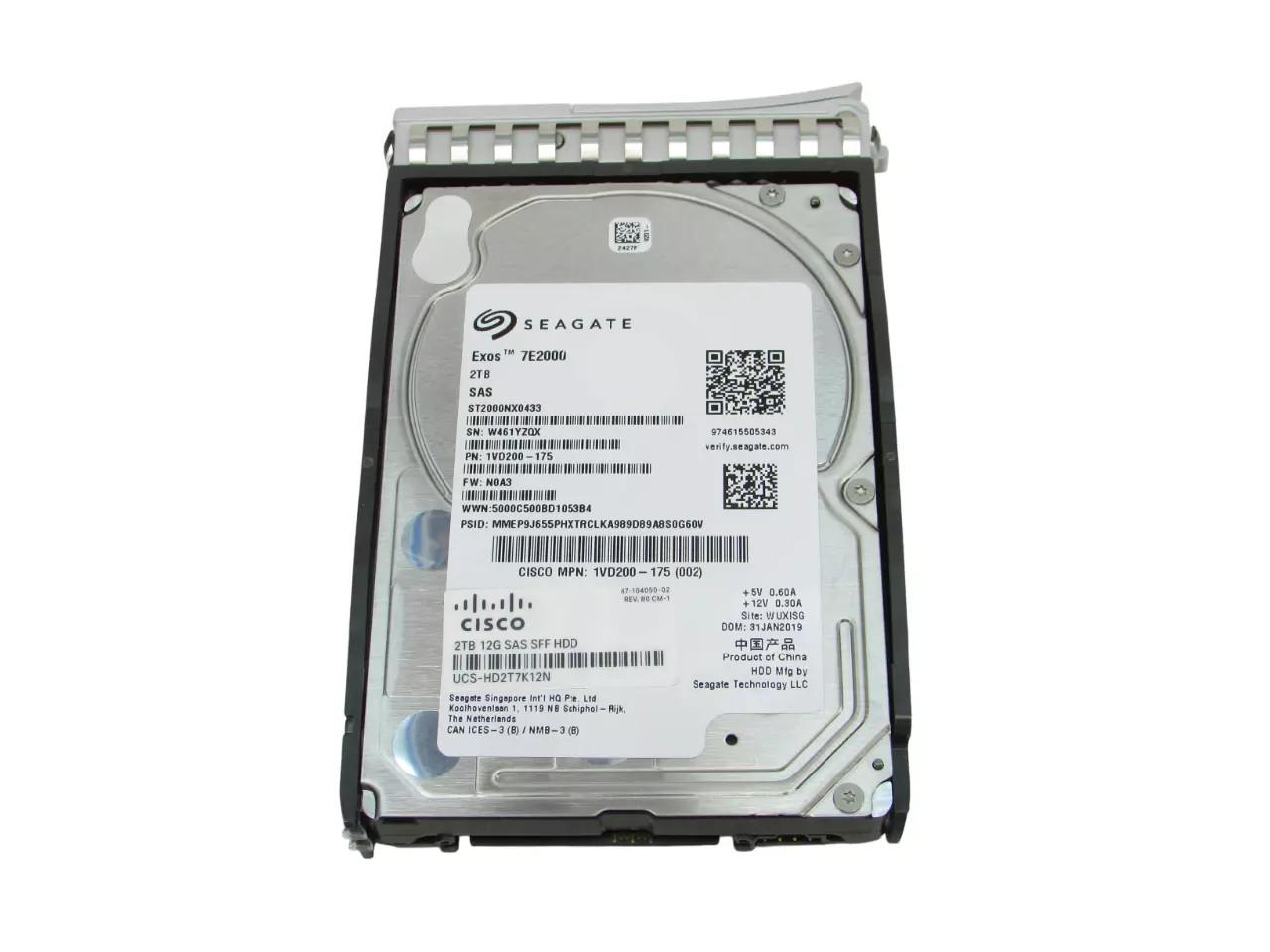 Cisco UCS-HD2T7K12N Cisco 2 TB 12G SAS 7.2K RPM SFF HDD