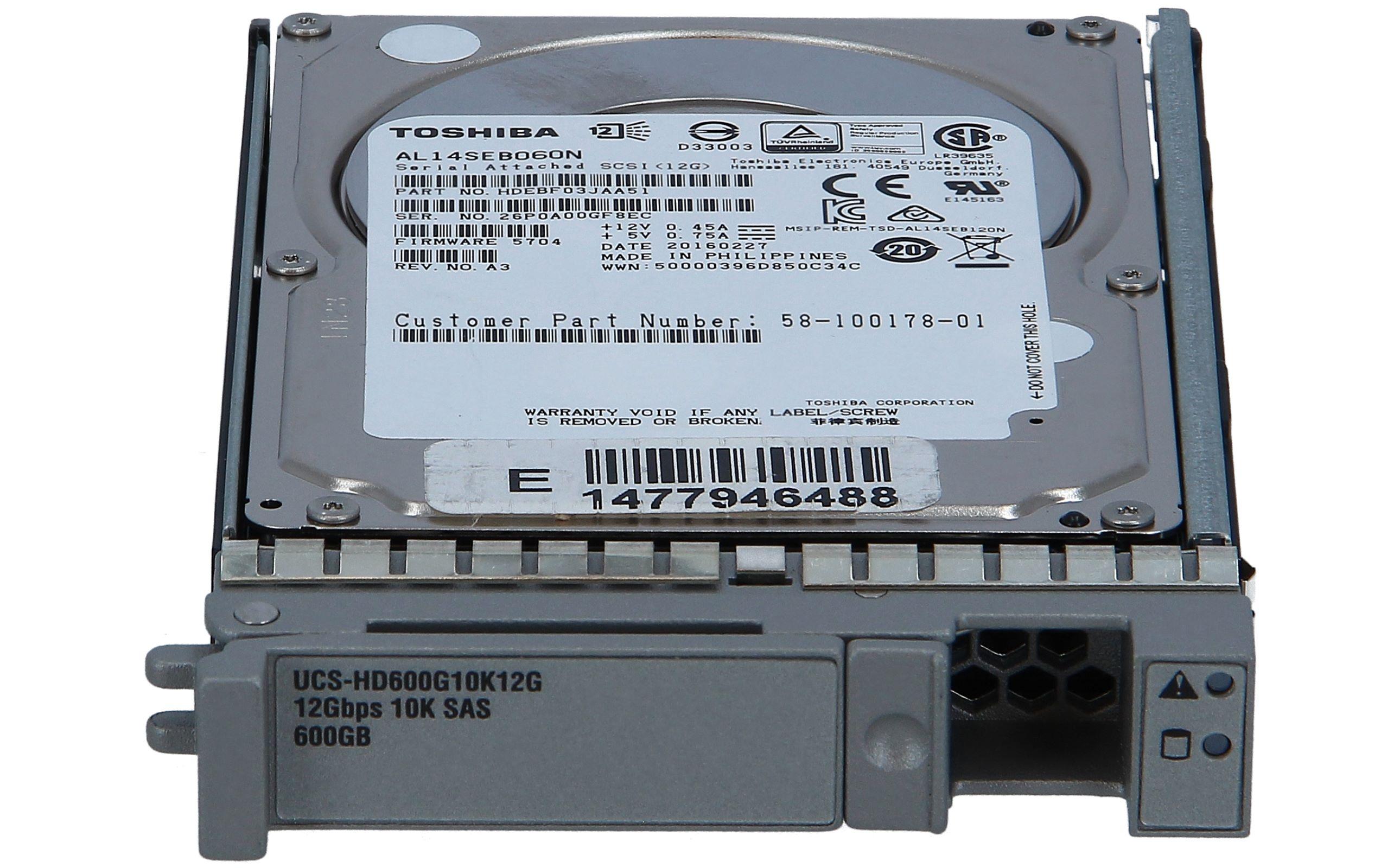 Cisco UCS-HD600G10K12G 600GB 12G SAS 10K RPM SFF HDD