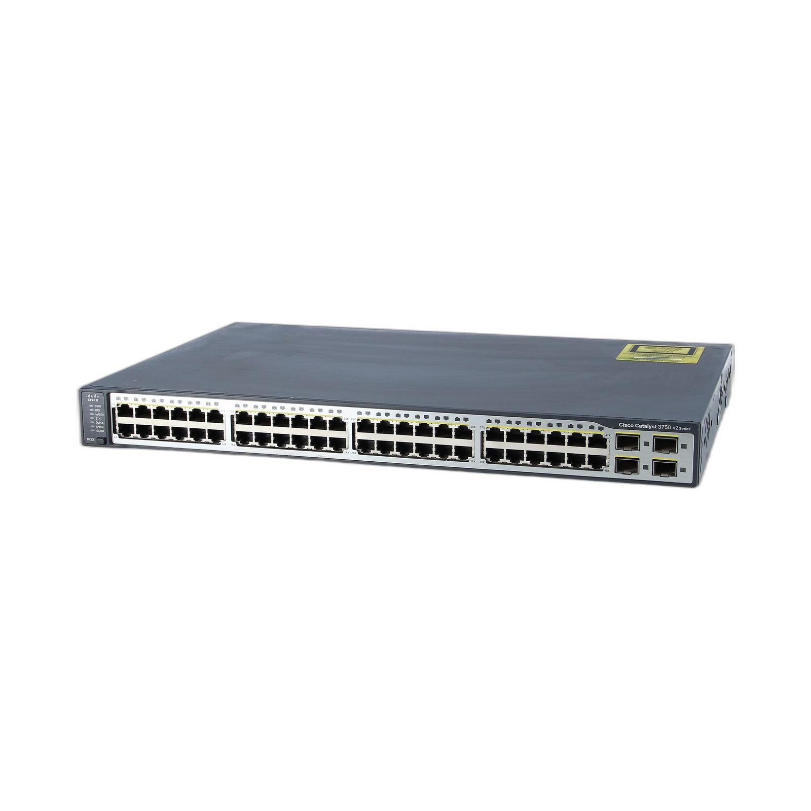 Cisco WS-C3750V2-48TS-S Catalyst 3750V2 48 10/100 + 4 SFP Standard Image