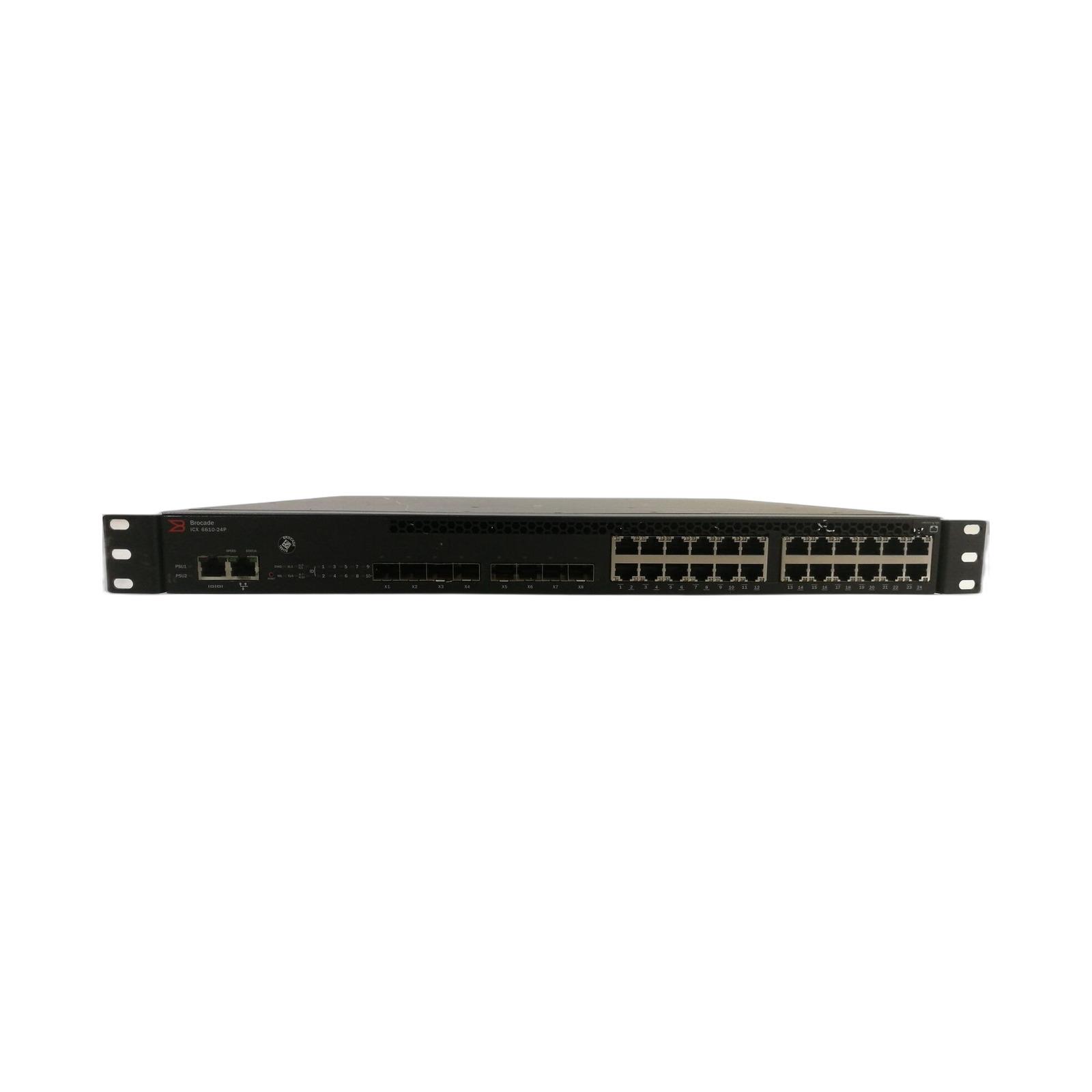 Brocade ICX6610-24P-E ICX6610 24 Port Switch L3 Managed Stackable Gigabit Ethernet